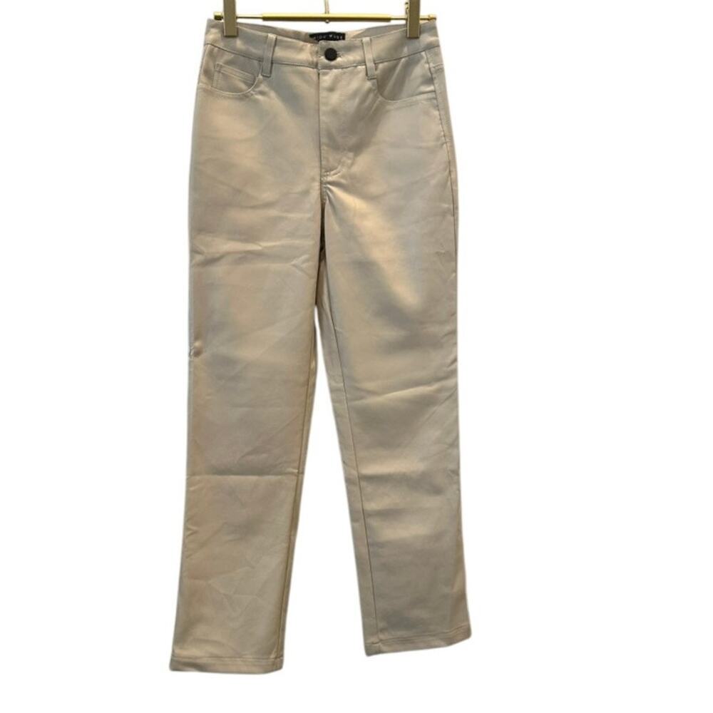 Miou Muse - Diana Leather Dress Pants (Tan) - Size Small